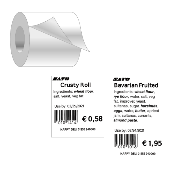 Liner-less variable-length cutting streamlines label issuance and pasting