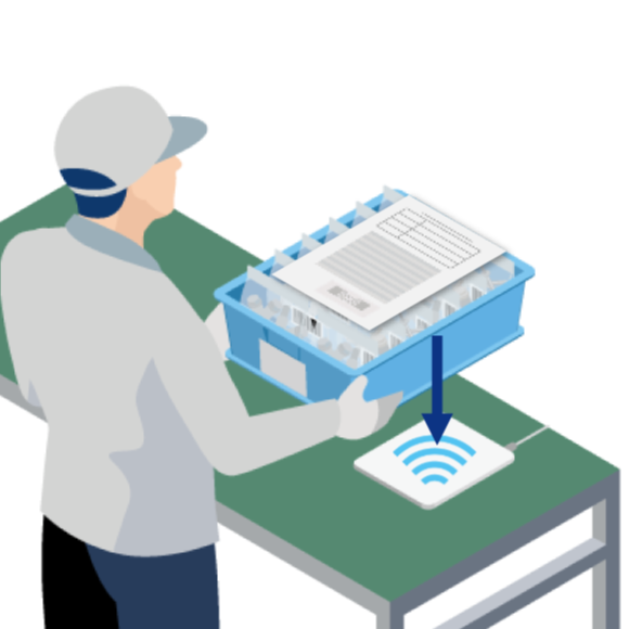 Collecting work results with RFID