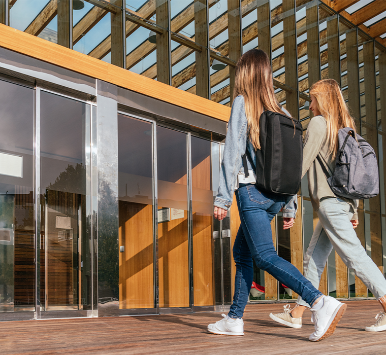 Visitor reception system to keep track of who enters and exits the school