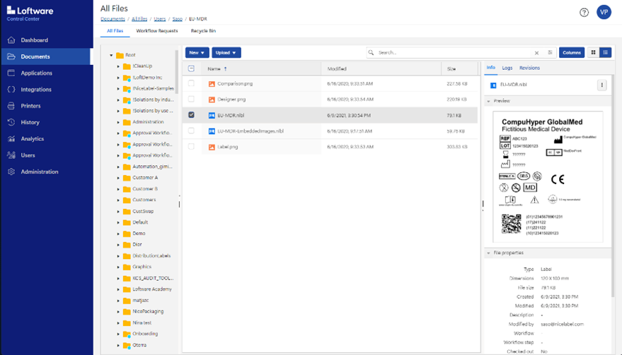 Loftware Cloud / NiceLabel