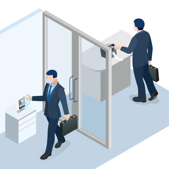 Visitor reception system to keep track of who enters and exits the school